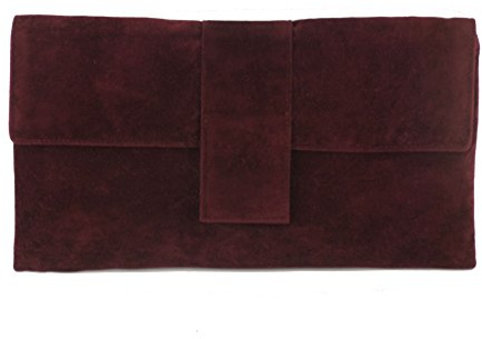 Elegante Faux Wildleder Clutch Bag/Schulter Tasche Anlass Hochzeit Party Prom Bag Burgund weinrot