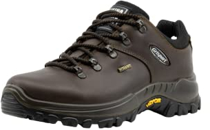 Grisport Damen und Herren,Unisex Trekkinghalbschuh,Zugstiegsschuh,Wanderhalbschuh,wasserabweisend,Leder,Dunkelbraun, EU 37