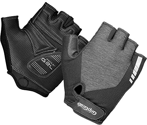 GripGrab Dam ProGel vadderade kortfinger cykelhandskar 4 mm DoctorGel klädsel sommar cykling handskar, grå, XS