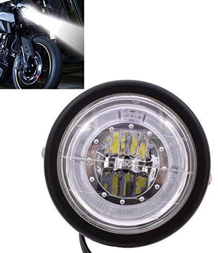 KaTur faro de la motocicleta faro LED 6 1/2 para K awasaki H arley H onda S uzuki Y amaha soporte Blue Angel Eye personalizado