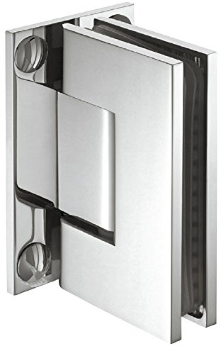 Gedotec Bad-Türscharnier für Glastüren und Duschen Duschtürband verchromt Glastürbeschlag Messing - DT801 | Duschkabinen-Scharnier für Wand zu Glas Verbindung | 1 Stück - Glastürband Chrom poliert