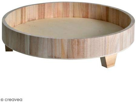 Bandeja redonda (sobre patas de madera en bruto – 35 cm