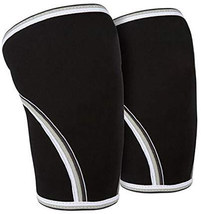 LANGING 1 Paire de Manchons de Compression pour Genou en néoprène 7 mm pour haltérophilie, Powerlifting, Crossfit