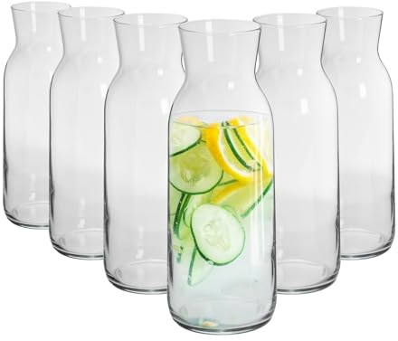 Argon Tableware 6 pièces Brocca Verre d'eau Carafe Set - Carafe Cruche pour l'eau, vin, thé glacé - 1.2L