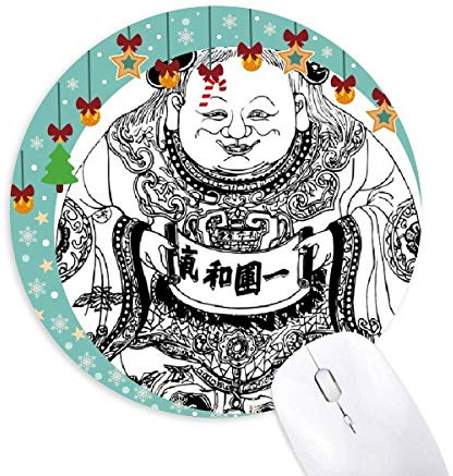 Chinesische Kultur Qing Dynastie Linie Zeichnen Maus Pad Jingling Bell Rund Gummi Mat