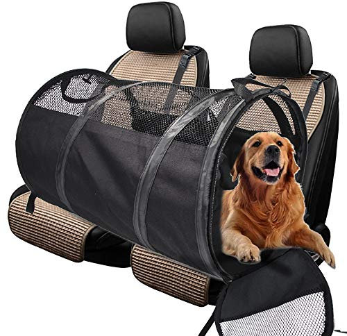 Universal Autoschondecke für Hunde, Pet Car Channel, Wasserdicht Rutschfeste Design Rutschfester Rücksitz Sitzbezug für Haustier Auto Hundedecke für Auto/Van/SUV Leicht zu reinigen, Black, L