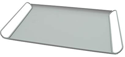 Point-Virgule Serviertablett aus Metall mit Handgriffe, Trendiger deko tablett für Küche, Salbeigrün Satin 45x29x4 cm