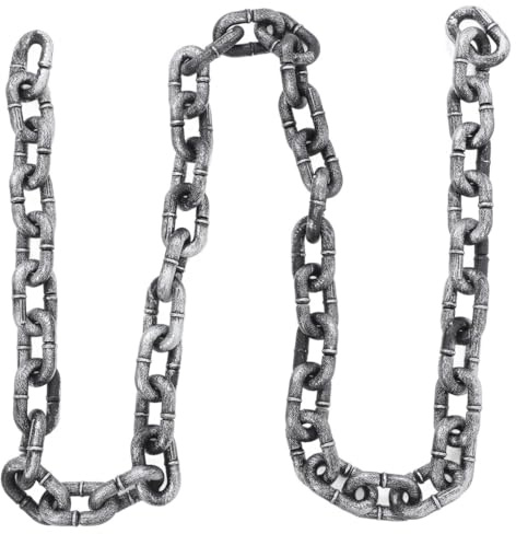 Amosfun Halloween Fake Chain Prop for Costume and Haunted House | Iron Fake Chain, Lightweight and Stretchable, 2m Length, for Halloween Decor, Costumes and Haunted House Props