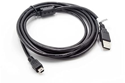vhbw Cable USB, cable datos 3 m (USB estándar tipo A a cámara) compatible con Canon EOS 6D, 2000D, Rebel T7, Kiss X90 cámara, videocámara - 300cm