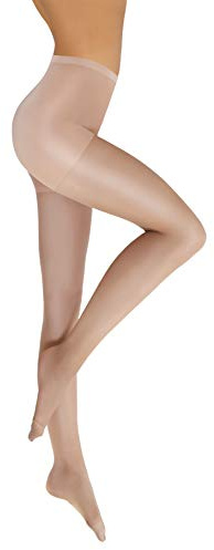sesto senso Strumpfhosen Damen 15 den Dünn Durchsichtig Glänzend Feinstrumpfhose verstärkte Höschen Zone Ecru Weiß Elfenbein XL Ecri