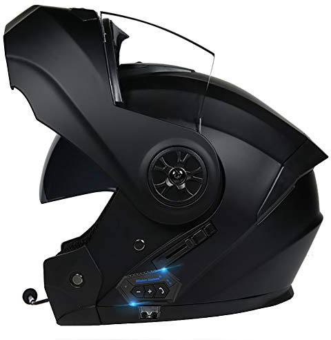 DYOYO Bluetooth Flip Up Front Motorbike Motorcycle Helmet with Double Visor Anti-fog ECE Approved Racing Crash Helmets for Adult 55~62CM