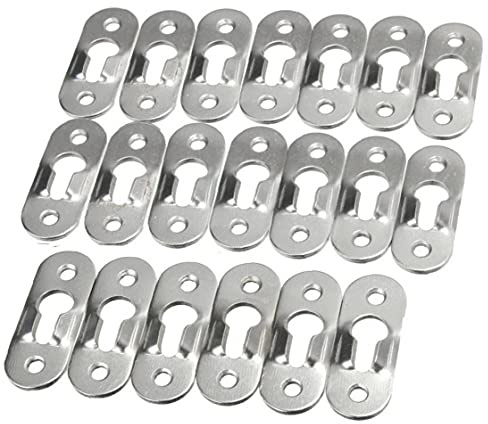 TOSSPER 20pcs Metall-lochbildaufhänger Silber Fasteners Haken Möbelbeschläge 44mm X 16mm