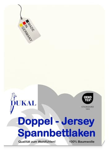 Dukal | Spannbettlaken oval für Kinderwagen Stubenwagen Wiegen Beistellbett | 46x82 – 47x82 cm | aus hochwertigem DOPPEL-Jersey | 100% Baumwolle | Farbe: perlweiss
