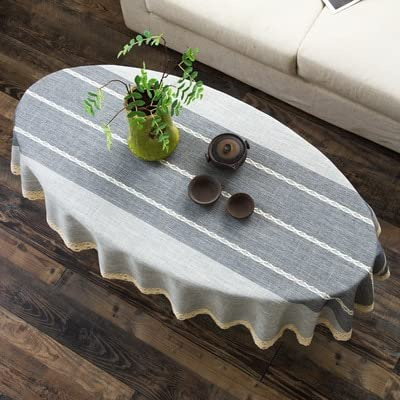 Tischläufer Couchtisch Tischdecke Baumwolle und Leinen Langer ovaler Tee Tischtuch Entenform Ei-förmiges Wohnzimmer Tee Tisch Tischdecke tischläufer modern (Color : B, Specification : 90x120cm)