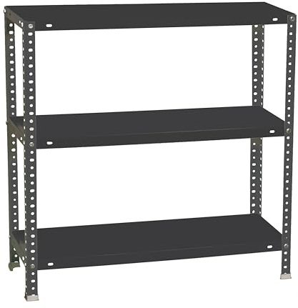 Simon Rack Estantería Metálica 900x1000x500 mm - Comfort | 3 Alturas, Bandeja Metal, 100 kg de Punto Flexión, Antracita, Pintura anticorrosión, Montaje con tornillo