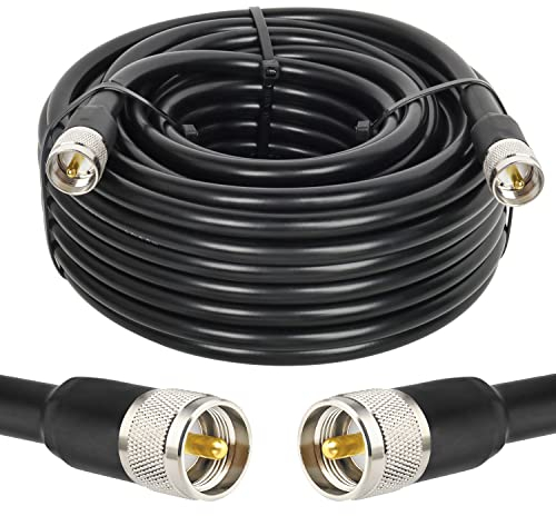 MOOKEERF CB - Cavo coassiale RG213 UHF maschio a maschio, cavo coassiale, 1,5 m, a bassa perdita, cavo UHF RG-213, cavo antenna CB per prosciutto, radio FM, misuratore SWR, analizzatore antenna