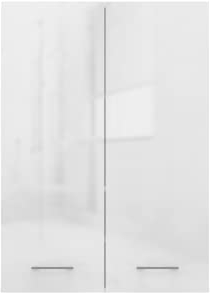 ADGO Pola Mini DD Meuble Suspendu pour Machine à Laver, étagère de Salle de Bain, 2 Portes, 4 étagères, Largeur : 64 cm, Hauteur : 90 cm, Profondeur : 30 cm (Blanc Brillant)