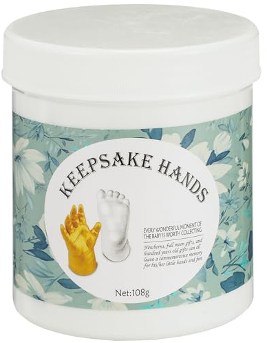 Kisangel Handabformungsset für Babys Gold Selbstgemacht Geschenk aus Pe und Ton für Neugeborenen Erinnerungen an Hand und Fußabdruck zur Babyparty
