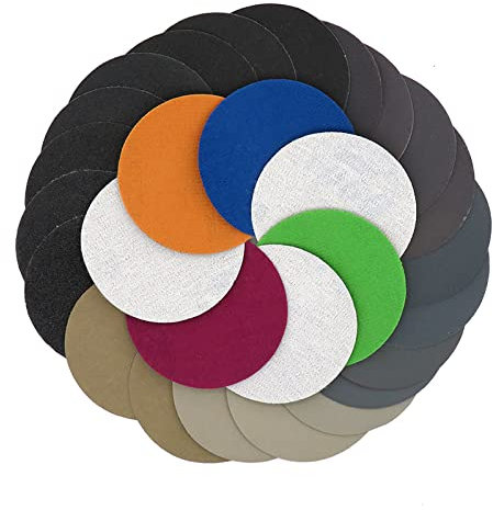 100 Pièces 3 Pouces 75 MM Papier Abrasif Étanche Crochet Et Boucle Disques Abrasifs Carbure De Silicium Humide Et Sec 60 À 10000 Grains,2000