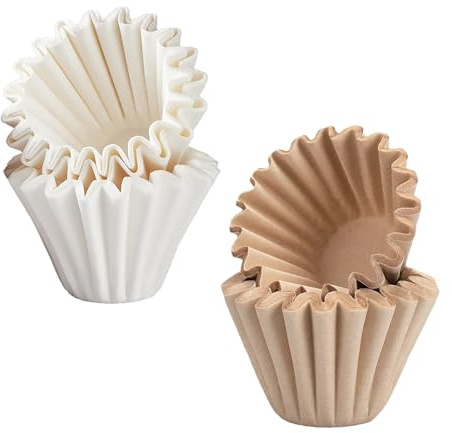 100PCS Coffee Filter Papers, 1-2 Cup for Dripper Coffee Maker, White+Brown | disposable paper coffee filters for home office cafe restaurant, unbleached natural paper, suitable for 1-2 people to use