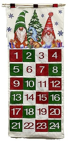 Stoff Adventskalender Weihnachtskalender leer Adventskalender befüllbarer Adventskalender mit 24 Taschen Countdown Weihnachtsdekorationen Weihnachtsdeko Fensterdekorationen Weihnachten