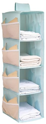 LdawyDE Organizador Armario, Gabinete de Almacenamiento Colgante con múltiples Compartimentos Plegable con Bolsillos Laterales de Malla para el hogar/RV/Camping