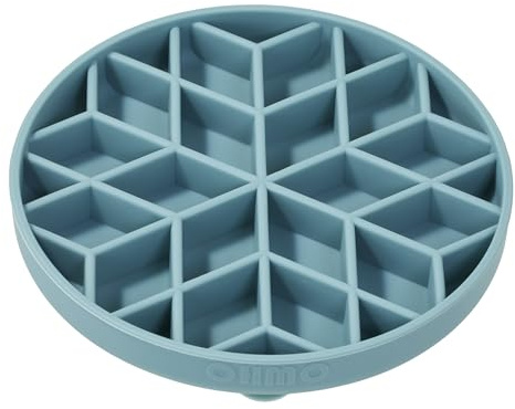 OHMO Anti Schling Napf Hund Katzen Slow Feeder S-Diamant Hellblau | Lebensmittelqualität Silikon, FöRdert Eine Gesunde Verdauung, Spülmaschinenfest, Für Mikrowelle geeignet