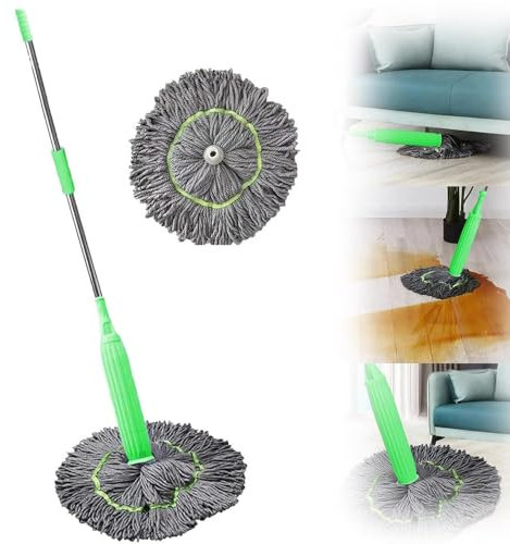 2 in 1 Dehydrated Mop, 2024 Neu Bodenwischer, 360° Drehgelenk wischmopp Wischmopp mit Auswringfunktion, Self Wringing Mop für Fliesen und Laminat, Wet and Dry, Detachable (1set+ 1*mop Head)