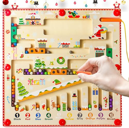LETTERASHQP Magnetspiel Labyrinth ab 2 3 4 5 6 Jahre Montessori Spielzeug Magnetisch Kinder Motorikspielzeug Holzspielzeug ab 2 Jahre MagnetSpiel Tischspiele ab 2 Jahre Lernspiele Motorikspielzeug