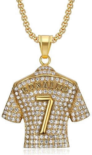 Lepidi Ciondolo Maglia Da Calcio Numero 7, Collana In Argento Per Uomo, Roccia, Rapper - Con Catena Da 23,6 Pollici