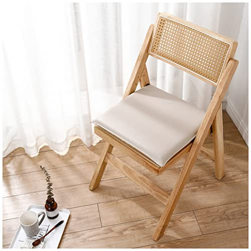 Quadratische Stuhlauflage aus Leder mit Kissen für Zuhause, Büro, Küche, Dunkelbeige, 40 x 40 x 4,5 cm