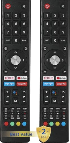 2er-Pack Ersatz Fernbedienung Kompatibel mit Changhong ChiQ SABA Smart TV Fernseher GCBLTV02ADBBT
