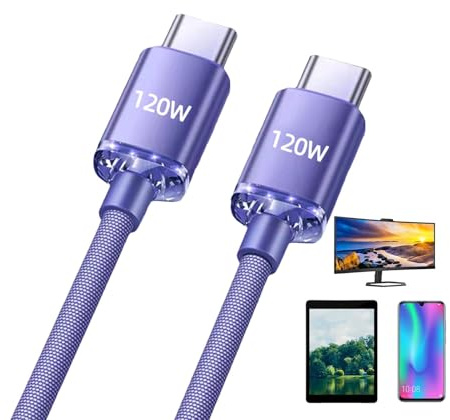 Double câble USB C, câble répartiteur USB C | Câble USB C double câble USB C 2 en 1, chargeur double USB C, câble chargeur USB C, câble de charge rapide tressé chargeur multiple de type C.