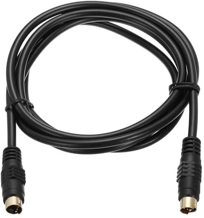 sourcing map S Video Cable 5ft, Mini DIN 4 Pin S-Video Cable Male to Male Gold Plated Connector Transfer for TV Receiver Monitor S-VHS VCR DVD