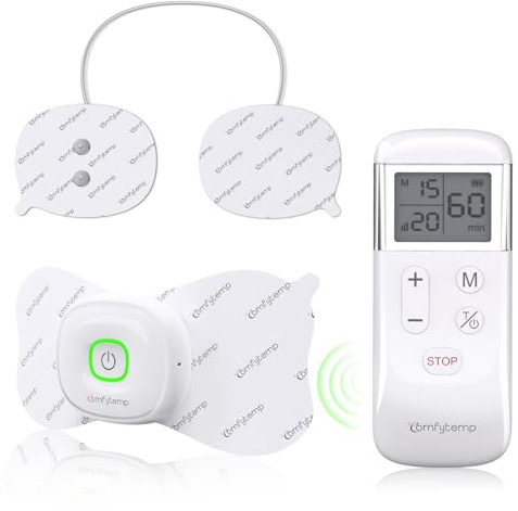 Comfytemp Wireless TENS Unit Muscle Stimulator, FSA HSA Eligible Rechargeable Tens Unit for Pain Relief with Remote Control, Portable Pulse Muscle Stimulator for Back Shoulder Sciatica, 15 Modes