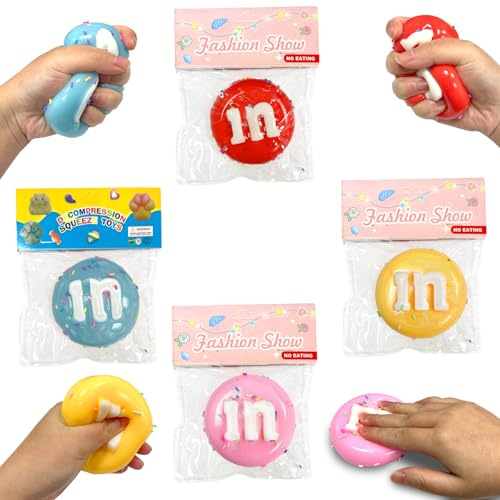 Squishy Fidget, 4 St Squishy Toys Chokladbönor, Stressleksaker, Kawaii Squeezy Fidget, Squishies Leksaker, Present-4 färger
