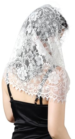 JJDreams Wraps Spitzenschleier Kopfbedeckung Schal Damen Mantilla Lace Blumen Schleier Schal Schleier Stola