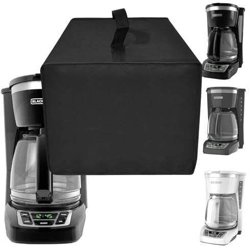 NUENSS-ROR Cover for BLACK+DECKER Coffee Maker Heavy Duty Waterproof Dustproof Stain-Resistant Heat-Resistant Coffee Machine Protective Cover Case for BLACK+DECKER 12-Cup Digital Coffee Maker (Black)