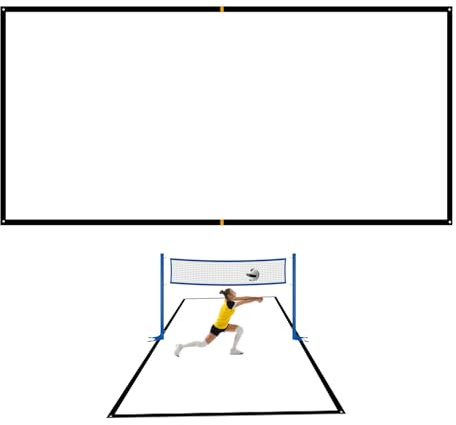 Beach Volleyball Lines, Heavy Duty Dividers, Portable Sports Markers, 16mx8m, Reusable Outdoor Play Accessories, for Daily Practice and Training on Sand Courts