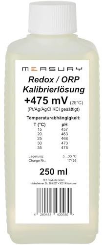 Measury Redox Kalibrierlösung 475 mV - ORP Pufferlösung 250 ml | Eichlösung, Kalibrierflüssigkeit Made in Germany, Eichflüssigkeit, kompatibel mit Redox Messgeräten aller Marken
