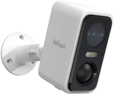 Isiwi Flip Telecamera Wireless a Batteria 3MP Esterno Visione nottura a colori Videocamera Sorveglianza Rilevamento umano Audio Bidirezionale IP65 MicroSD Batteria Intercambiabile 5200mAh ISW-BBTR-3M