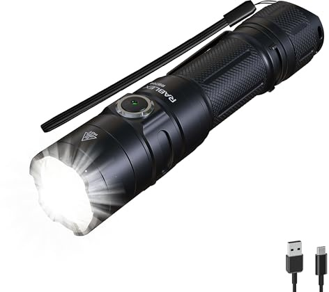 RB708 LED Rechargeable Torch 4200 Lumens | Super Bright Zoomable Taschenlampe & Handlampe, 4 Light Modes, Long Battery Life, USB-C Charging, Waterproof Torch for Camping, Hiking & Emergencies [A+++]