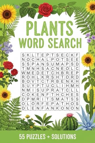Plants Word Search: Search for all types of plant names from cactus to fern and others