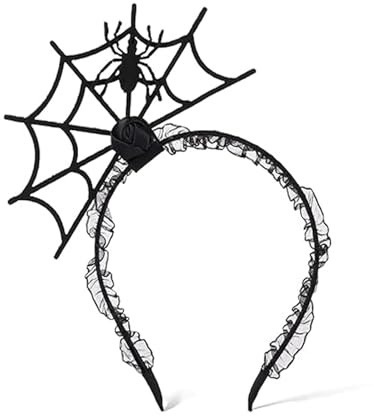 KJSXUUE Halloween Spinnennetz Haarreif - Stirnband für Hexen Kostüm | Cospaly Gothic Sexy | Kopfschmuck Haarschmuck | Deko Accessoire zu Halloween, Karneval & Fasching (Spinne)