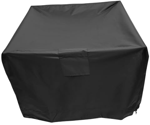TOGEVAL Copertura per Barbecue Rotonda Oxford 420d Protezione UV e Antifoglia per Barbecue Esterno Elegante e Resistente Nero