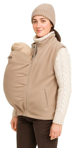fun2bemum Fleece Trageweste 4 in1 für Schwangerschaft & Babytragen vorne & hinten Umstandsweste & Zusatzweste für Tragejacken
