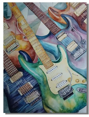 BEIJUYHU 5D DIY Diamond Painting Set Abstrakt Diamant Painting Kinder, Gitarre Full Drill Bastelset für Erwachsene, Diamant Kunst Bilder Mosaic Stickerei für Home Wand Dekor 60x80 cm BJHF926