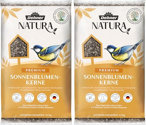 Dehner Natura Premium Nourriture pour Oiseaux Sauvages, graines de Tournesol, 2,5 kg (Lot de 2)