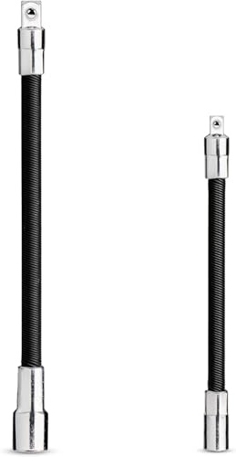 NEIKO 00239A Flexible Extension-Bar Set, 1/4-Inch and 3/8-Inch Drives, Flexible Socket Extension Bars, 2-Piece Set