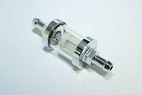 PW 461-759 Benzinfilter Chrom/Glas - Anschlußweite 8 mm